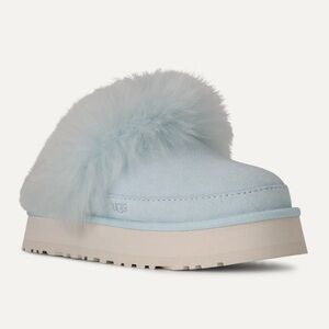UGG Pale Blue Faux-Fur Platform Slip-On